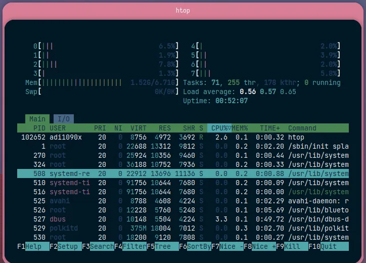 Berry window decorations around htop on Archcraft