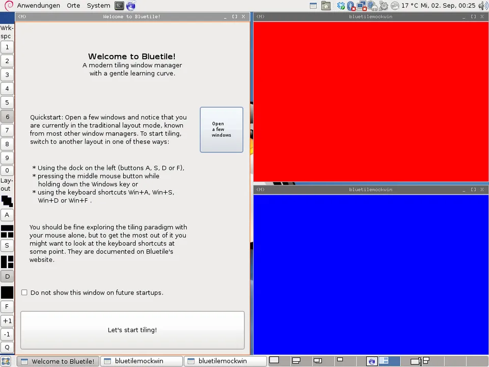 Bluetile tiled layout