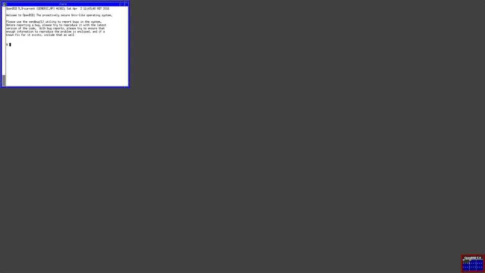 OpenBSD 5.9 with the default FVWM configuration