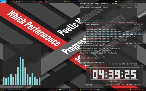 HerbstluftWM desktop with dual panel