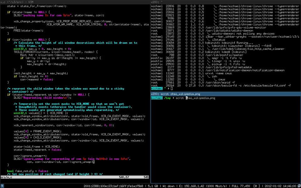 Typical i3 session