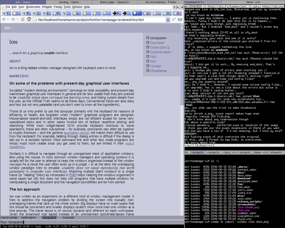Ion window manager screenshot