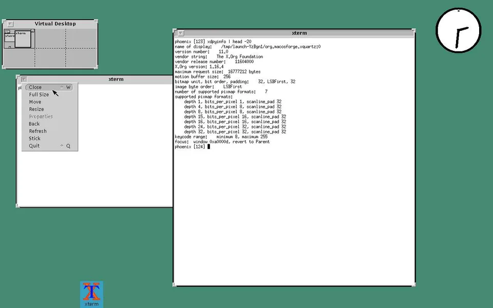 OpenWindows virtual desktop running olvwm