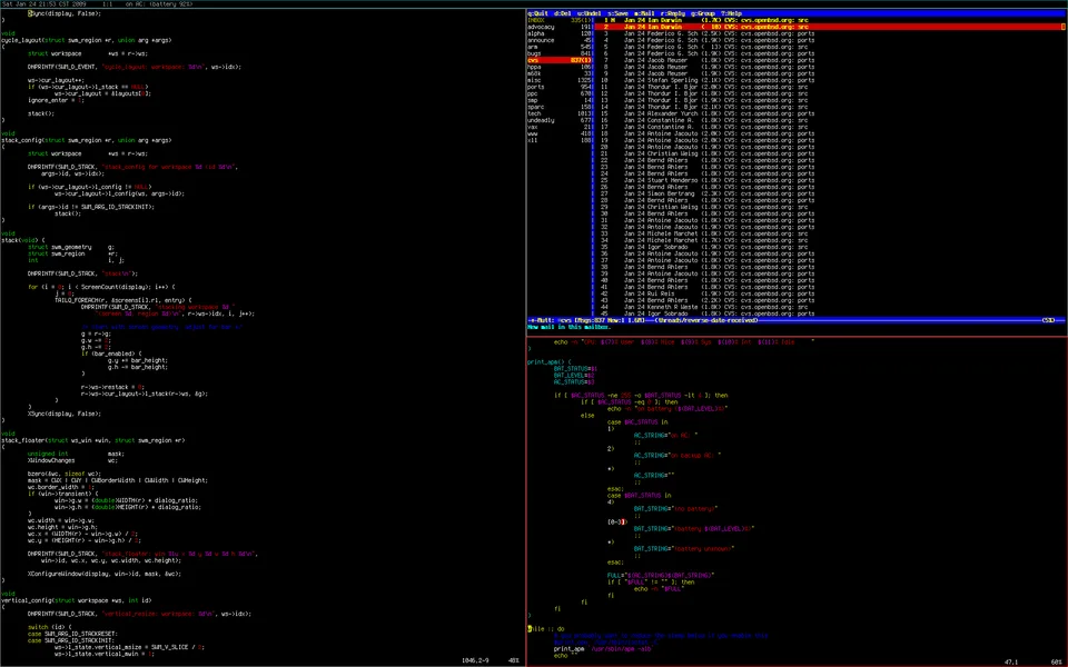 spectrwm desktop on OpenBSD