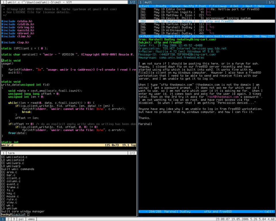 wmii 3 desktop