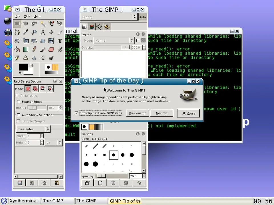Xynth with GIMP and Xynthterminal